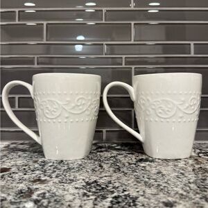 La Rochelle Square Mugs In Bone L2R7 - Set Of 2